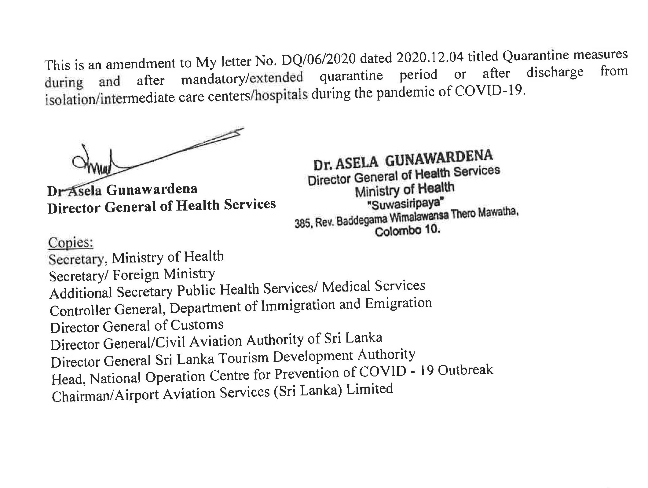 QUARANTINE MEASURES FOR TRAVELERS ARRIVING FROM OVERSEAS DURING THE PANDEMIC OF COVID 19